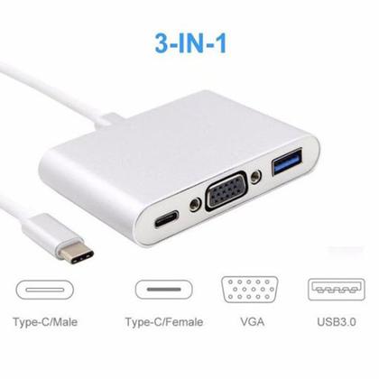 Imagem de Adaptador De Usb-c Para Vga Multiporta 3 Em 1 Vga Usb 3.1-c