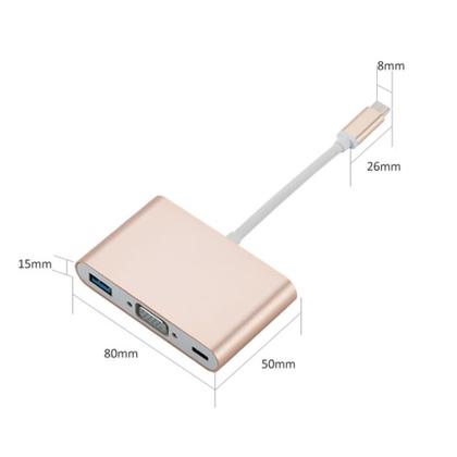 Imagem de Adaptador De Usb-c Para Vga Multiporta 3 Em 1 Vga Usb 3.1-c