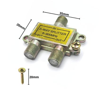 Imagem de Adaptador Divisor Antena Sinal Televisão Net 2 Saídas Para Cabo Coaxial 1X2 900 Mhz VHF UHF Brasfort