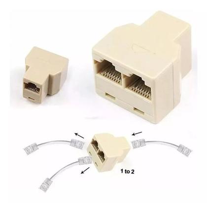 Imagem de Adaptador Divisor Rj45 Rede 1 Entrada 2 Saídas Computadores