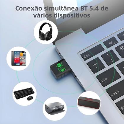 Imagem de Adaptador Dongle USB WiFi6 Bluetooth 54 Dual Band 24G 5G AX900 Receptor De Rede Sem Fio Para Win10