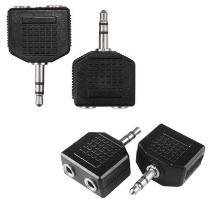 Imagem de Adaptador Duplicador Audio Reprodução Fone De Ouvido Mesa de Som MP3 1 Pino P2 x 2 Saídas P2 Fêmea