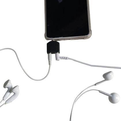 Imagem de Adaptador Duplicador Audio Reprodução Fone De Ouvido Mesa de Som MP3 1 Pino P2 x 2 Saídas P2 Fêmea