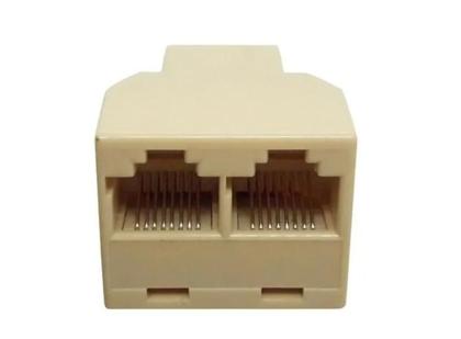 Adaptador Duplicador RJ45 Fêmea Bege - 1 para 2 Saídas - OEM Imagem de Adaptador Duplicador RJ45 Fêmea Bege - 1 para 2 Saídas