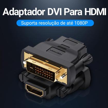 Imagem de Adaptador DVI 24+1 24+5 Macho P/ HDMI Fêmea Monitor Vention