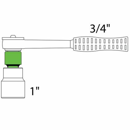 Imagem de Adaptador em Aço Cromo Vanádio - Encaixe 3/4" F x 1" M