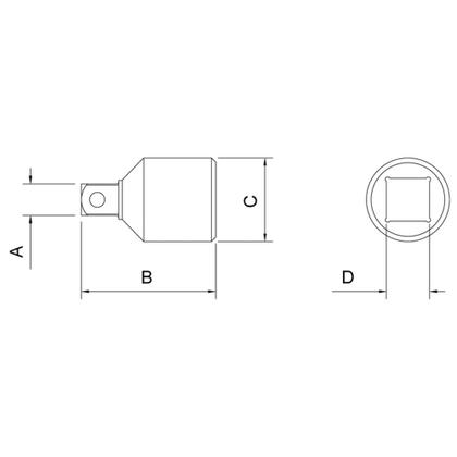 Imagem de Adaptador em Aço Cromo Vanádio - Encaixe 3/4" F x 1" M