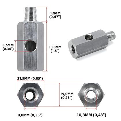Imagem de Adaptador Em T De Aço Inoxidável Para Sensor De Pressão De Óleo 1/8'' BSPT Para 1/8 NPT, Medidor
