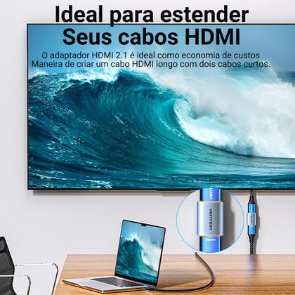 Imagem de Adaptador Emenda Femea Extensor Alongar Cabo Hdmi 8k Vention