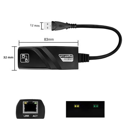 Imagem de Adaptador Ethernet USB 3.0 para RJ45 - 100Mbps - Compatível com Xiaomi Mi Box e Windows 10