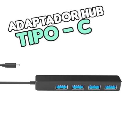 Imagem de Adaptador Extensor Hub Tipo-c-usb 4 Portas Usb Femea E Tipo C Macho