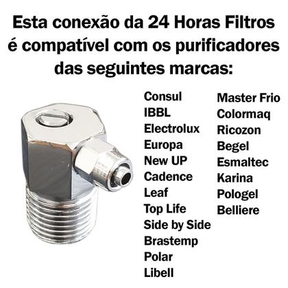 Imagem de Adaptador Filtro Purificador Agua Registro Valvula Conexão Compatível Consul Electrolux Com Canopla