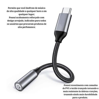 Imagem de Adaptador Fone Ouvido Usb-c Tipo C P2 Para Galaxy S20 S21 S22 S23 Plus Ultra - HREBOS