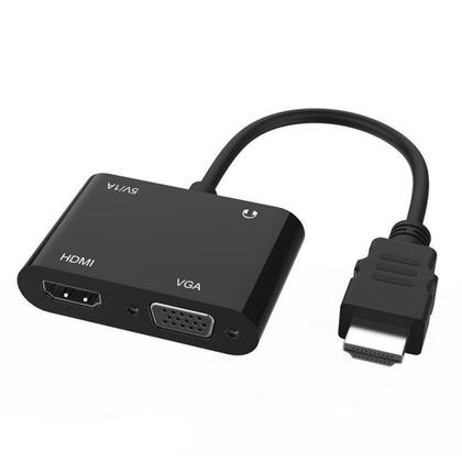Imagem de Adaptador HDMI para VGA HDMI com divisor e saida de audio