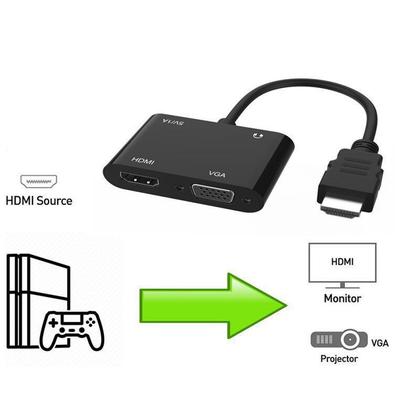 Imagem de Adaptador HDMI para VGA HDMI com divisor e saida de audio