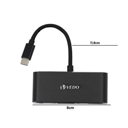 Imagem de Adaptador Hub Tipo C 5 Em 1 Hdmi Vga 5gbps Usb3.0 Pd P2
