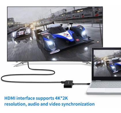 Imagem de Adaptador Hub Tipo C 5 Em 1 Hdmi Vga 5gbps Usb3.0 Pd P2