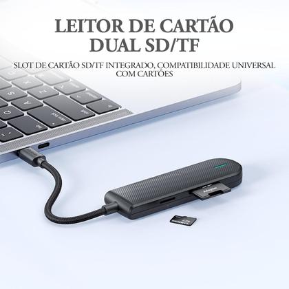 Imagem de Adaptador Hub Tipo C 5 em 1 Usb 3.0 2.0 Leitor Cartão Mcdodo