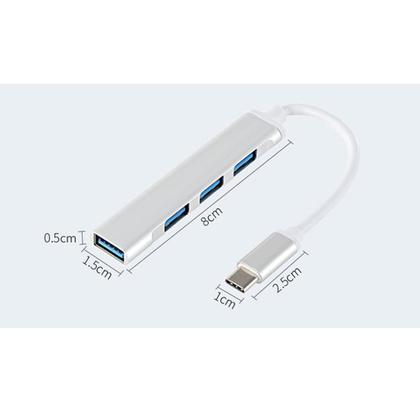 Imagem de Adaptador Hub USB OTG Type-c com 4 portas USB-A 3.0