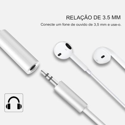Imagem de Adaptador iPhone Fone P2 Cabo Auxiliar Compatível com iPhone 11 12 13 14