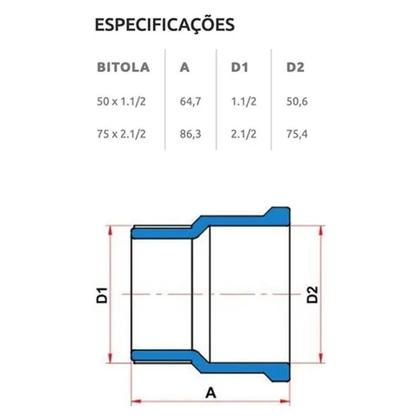 Imagem de Adaptador irrigação bs x pr lf 50 x 1.1/2'' - tigre