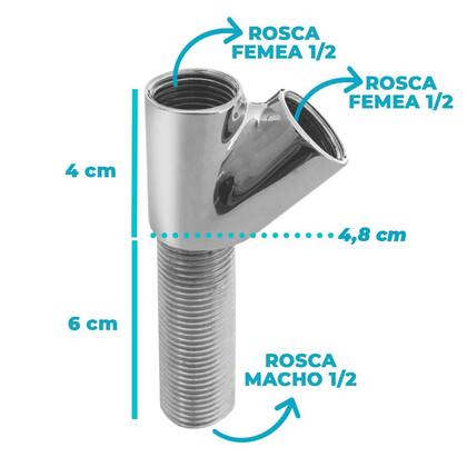 Imagem de Adaptador Junção Conexão Torneira Filtro Bancada Mesa Metal