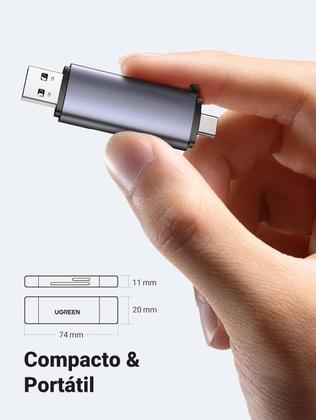 Imagem de Adaptador Leitor De Cartão Memória Sd (2 Em 1) Usb C Usb 3.0