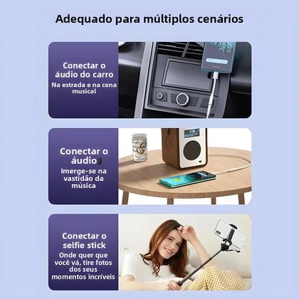 Imagem de Adaptador Lightning Para 3.5mm Aux Para iPhone 14 13 12 11 Pro, Divisor De Áudio, Cabo Para Fone De