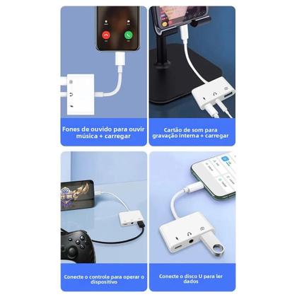 Imagem de Adaptador Lightning Para USB 30 Jack De 35mm Para iPhone 14 13 12 11 pro XS Max XR X iPad Byscoon