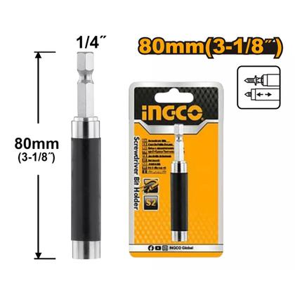Imagem de Adaptador Magnético P/ Bits 1/4" Pol Ingco Com Guia Retrátil