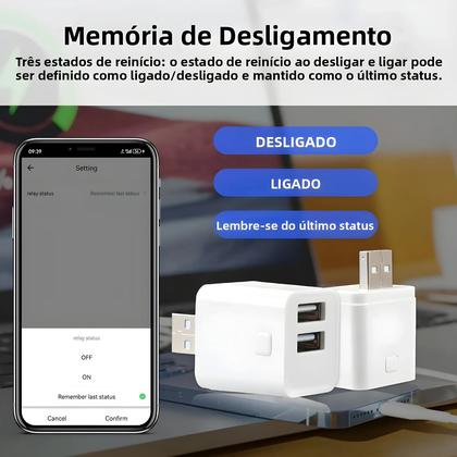 Imagem de Adaptador Micro USB Inteligente WiFi Zigbee Interruptor 5V Mini Plug De Energia Para Alexa Google