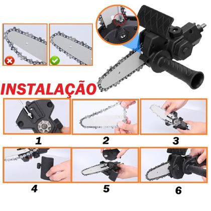 Imagem de Adaptador Mini Motoserra Elétrica P/  Lixadeira Parafusadeira Portátil Corta e Serra Galho Cano