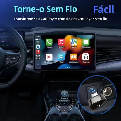 Imagem de Adaptador Mini Wireless CarPlay Para Apple E Android, Plug And Play, Sem Bateria Necessária,