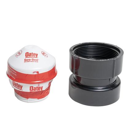 Imagem de Adaptador Oatey Sure-Vent Adaptador ABS de 2 polegadas com válvula de 1,5 polegadas