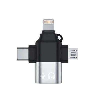Imagem de Adaptador OTG 3 em 1 Usb Tipo C Lightning Micro USB V8  KP-HM006 Knup