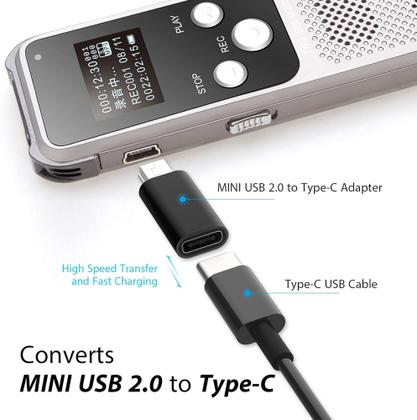 Imagem de Adaptador OTG Femea TYPE-C Com Micro V8 USB Macho Para Carga e Dados Micro V8