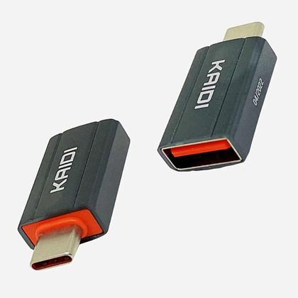 Imagem de Adaptador OTG Tipo C para USB KD-338 Kaidi  Conversor USB-C para USB-A Celular Smartphone Tablet
