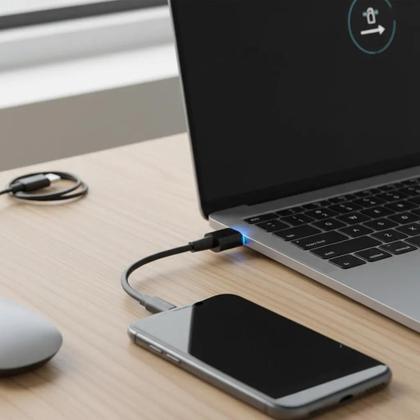 Imagem de Adaptador OTG USB Macho para USBC Fêmea em Metal Durável Premium