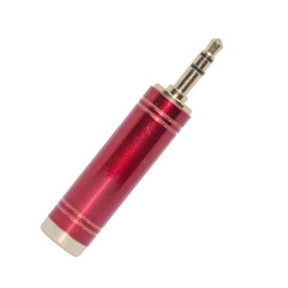Imagem de Adaptador P10 X P2 Stereo Profissiona Vermelho Dourado CS703