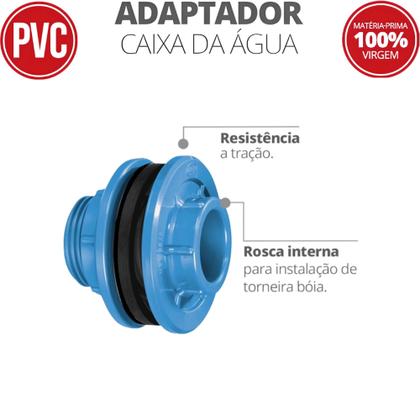 Imagem de Adaptador Para Caixa D'Água Com Borracha De Vedação Com Bitola 40mm x 1.1/4"