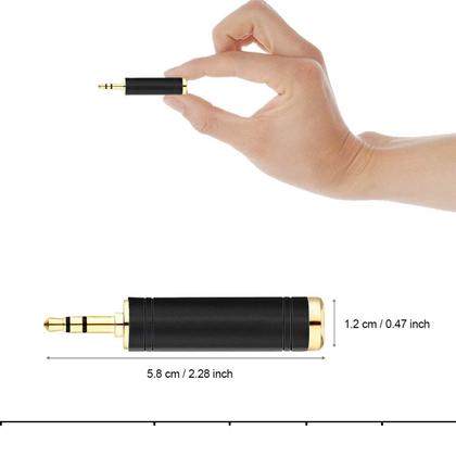 Imagem de Adaptador para conector estéreo de 6,35 mm fêmea para 3,5 mm macho preto