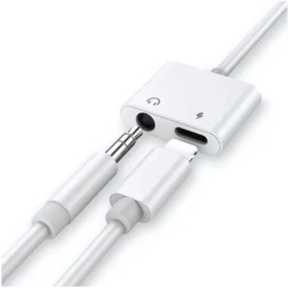 Imagem de Adaptador Para Fone De Ouvido e carregador P2 3.5mm p/ iPhone 5 6s plus 7 8 Xs Xr