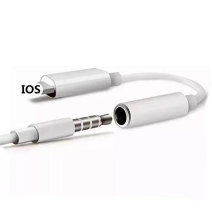 Imagem de Adaptador Para Fone Ouvido Lightning Ios p/ P2 3,5mm Auxiliar Compatível com Iphone