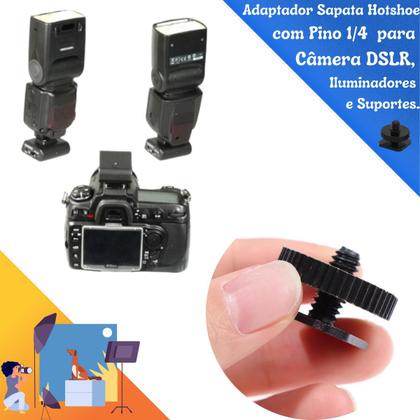 Imagem de Adaptador Parafuso Para Sapata Flash Hot Shoe Com Rosca 1/4