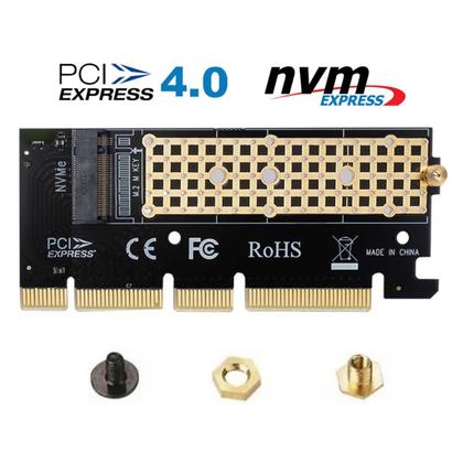 Imagem de Adaptador Placa Conector Conversor P/ Ssd M2 Nvme Pci-e Pci Express 4.0 + Dissipador em Alumínio