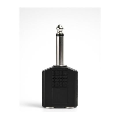 Imagem de Adaptador Plug P10 Mono Macho para 2 Entradas Jack P10 Mono Femea Divisor de Sinal Áudio Profissiona