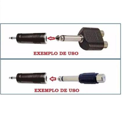 Imagem de Adaptador Plug P2 Macho x P10 Femea Conector Fone de Ouvido - Mod. LE-5533 - It.Blue