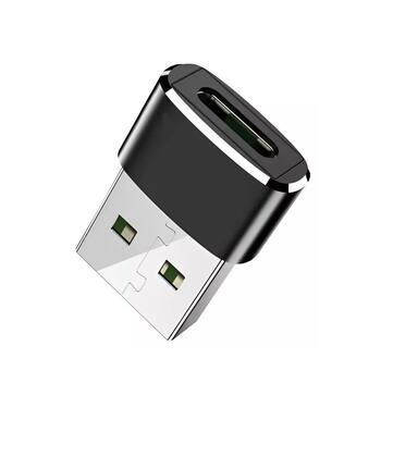 Imagem de Adaptador Plug Usb 3.1 Tipo C Fêmea X Usb 2.0 Macho Otg Cor Preto