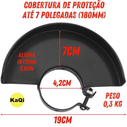 Imagem de Adaptador Politriz Lixadeira Esmerilhadeira Kit Protetor Disco Chave Punho Auxiliar M14 Corte KaQi