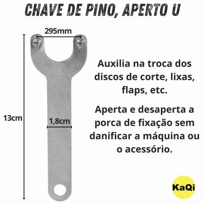 Imagem de Adaptador Politriz Lixadeira Esmerilhadeira Kit Protetor Disco Chave Punho Auxiliar M14 Corte KaQi